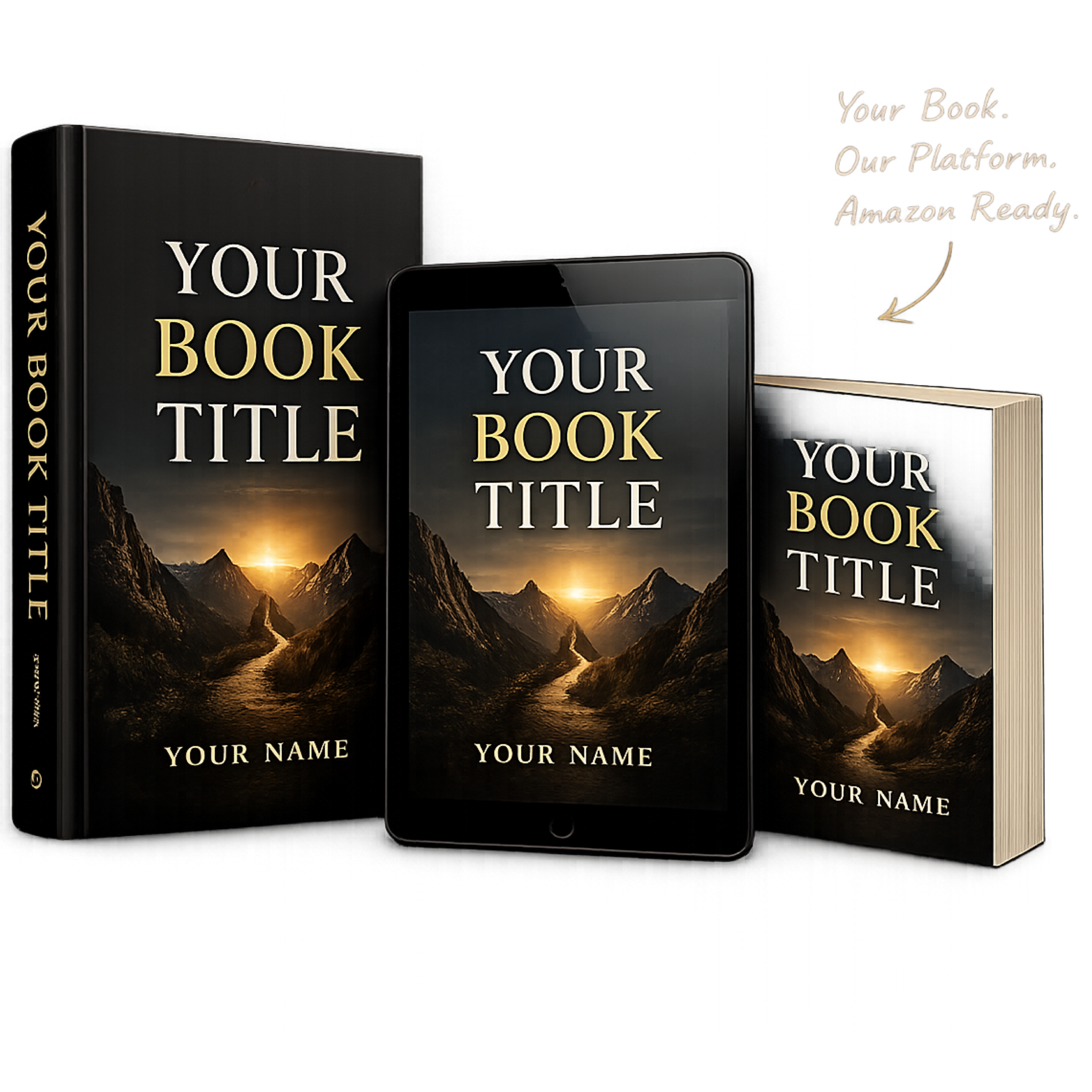 Hardcover, Kindle, and paperback book preview